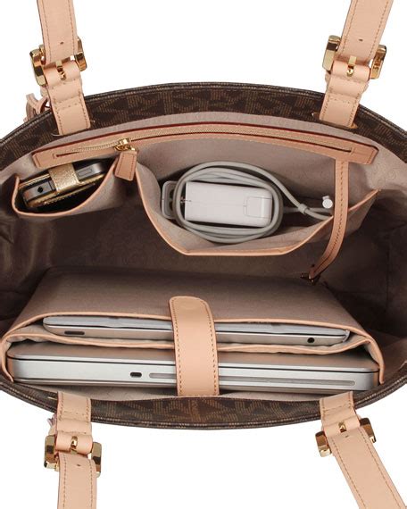 tan michael kors laptop sleeve|Michael Kors leather laptop bag.